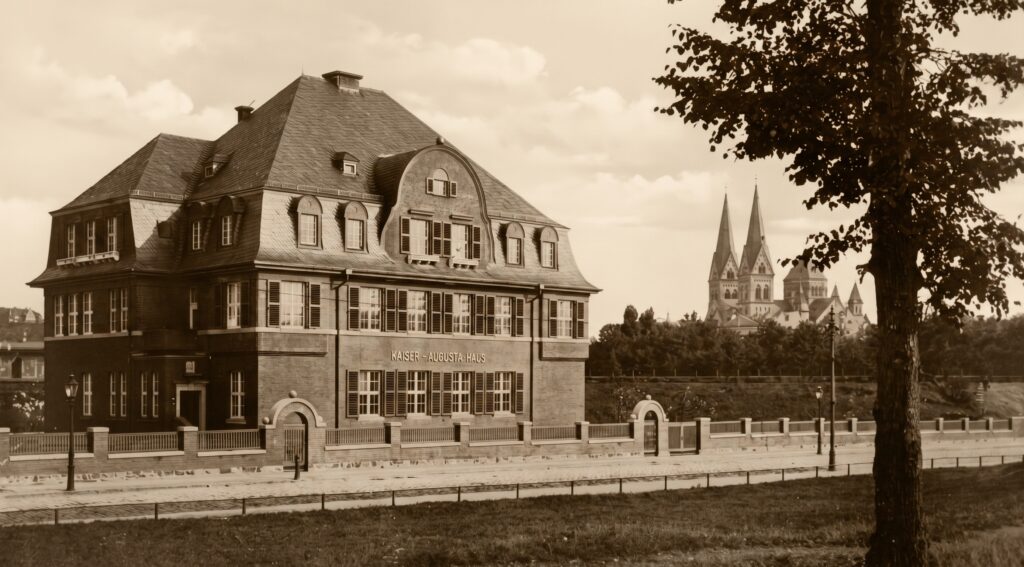 Das Augustaheim am heutigen Moselring. Die Wöchnerinnenanstalt wurde 1913 vollendet. Foto: Stadtarchiv