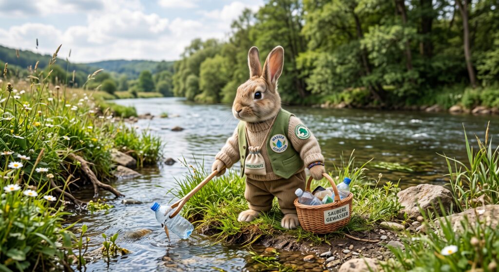 Öko-Hase Franz liegt der Schutz der heimischen Gewässer besonders am Herzen. Er engagiert sich in Umweltschutz-Initiativen, deren Vorgeschichte bis weit in das 19. Jahrhundert zurückreicht.