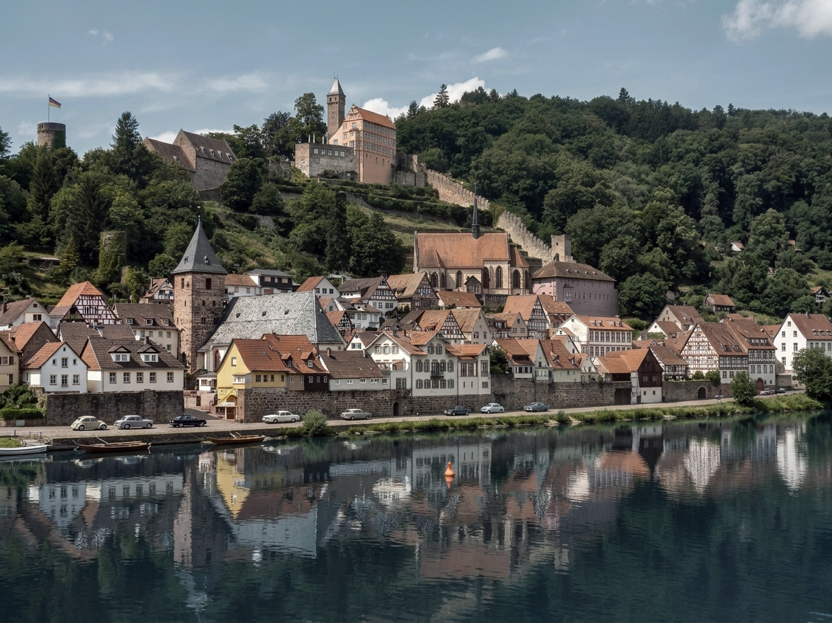 Hirschhorn am Neckar mit gleichnamiger Burg.