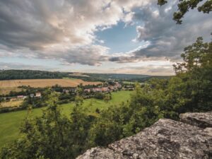 Blick von der Rudelsburg ins Saaletal