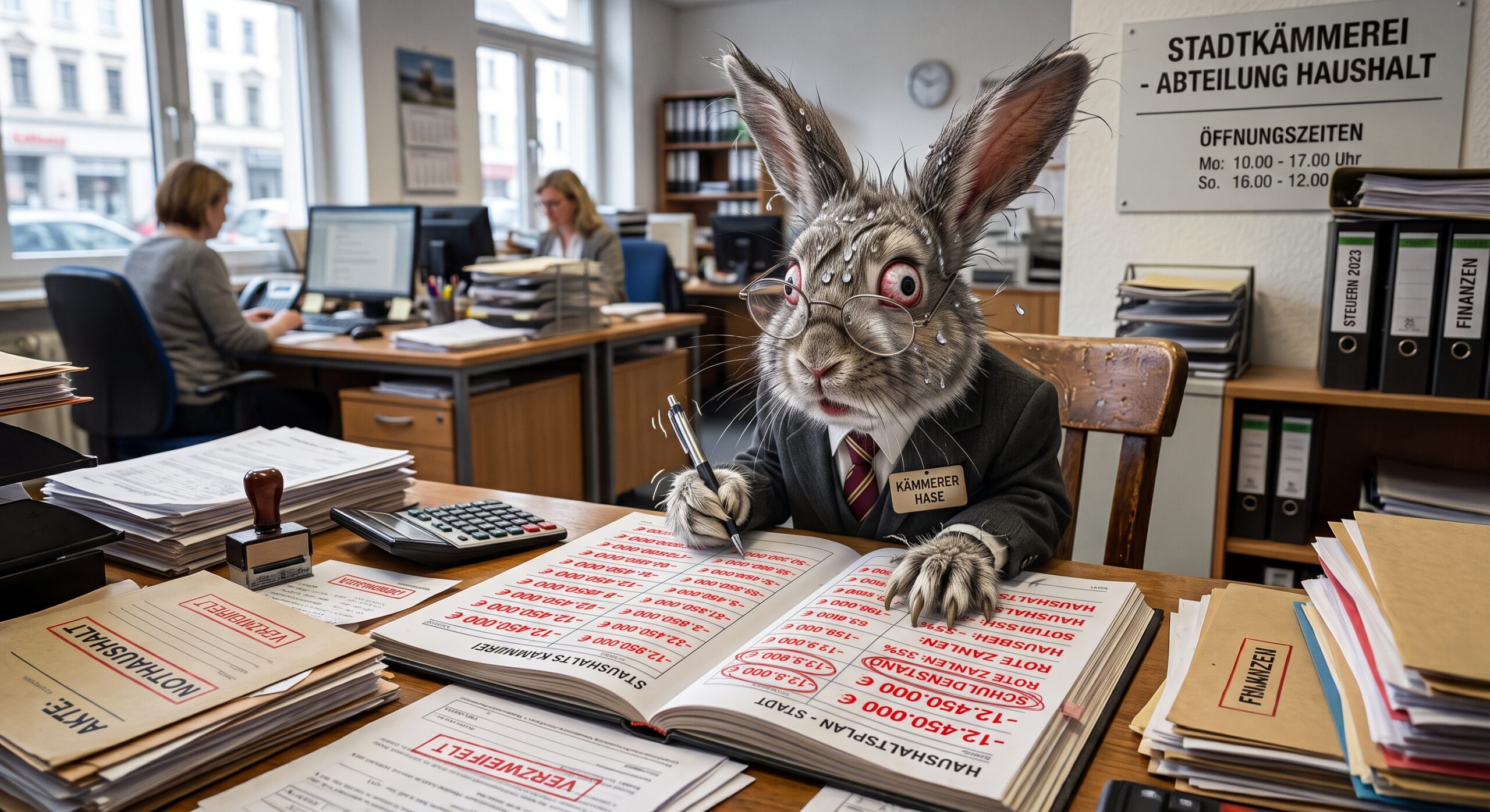 Matthias ist Mitarbeiter einer Stadtkämmerei. Die Arbeit hat ihm schon mal mehr Spaß gemacht. Jetzt wird der Arbeitstag des Finanzhasen eher von Panik geprägt. Kein Wunder: Viele Kommunen stehen finanziell am Abgrund - und das, obwohl die Landesregierungen nachbessern. Doch das reicht nicht. Immer öfter müssen Städte und Gemeinden Aufgaben übernehmen, für die sie ursprünglich gar nicht verantwortliche waren.